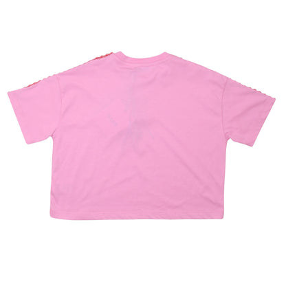msgm - JERSEY BOX T-SHIRT GIRL PINK LILAC