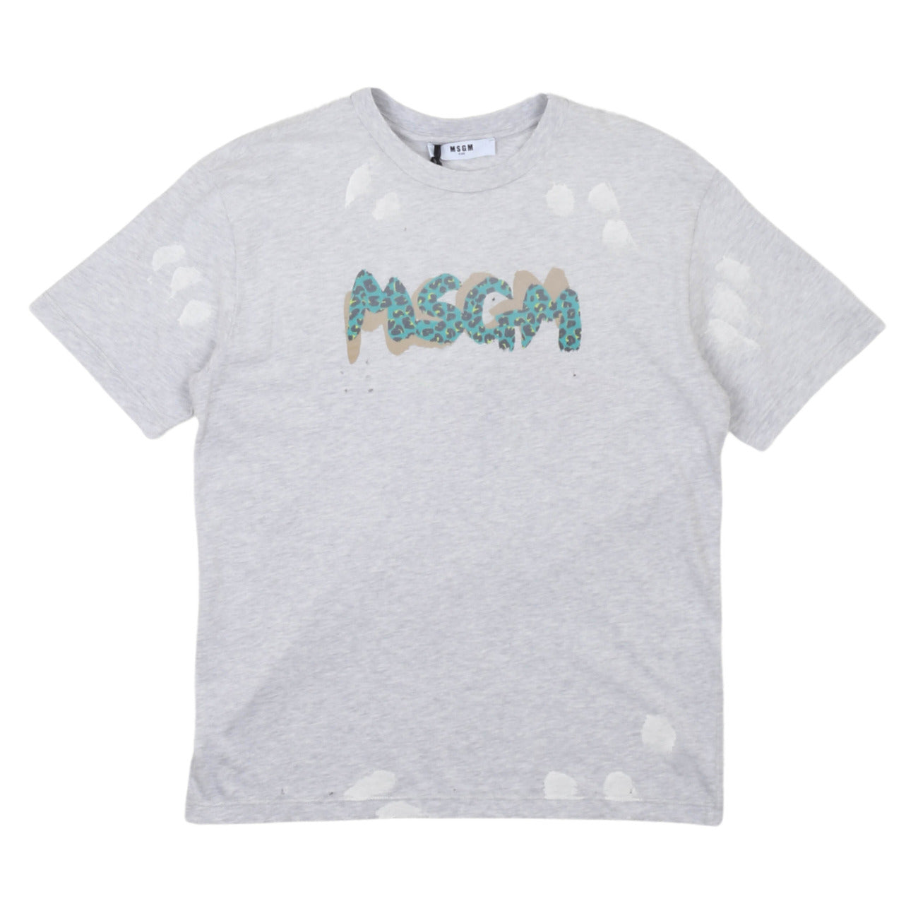 msgm - JERSEY T-SHIRT BOY MELANGE GREY/GREY M