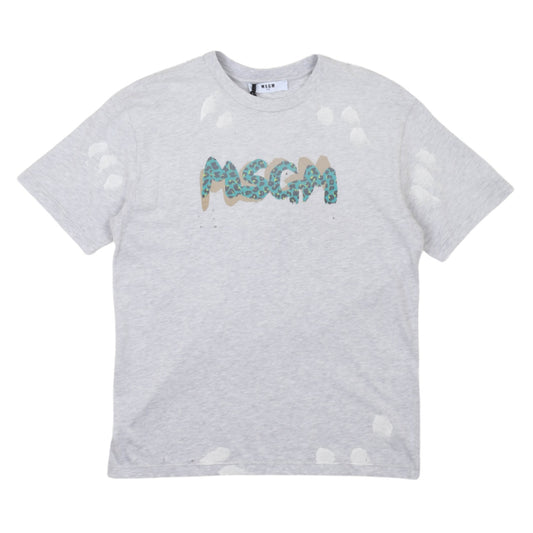 msgm - JERSEY T-SHIRT BOY GRIGIO MELANGE/GREY M
